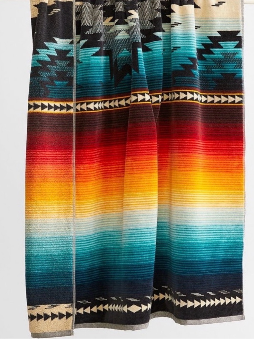 Pendleton Turquoise, Red & Yellow Southwestern Gradient Beach Towel